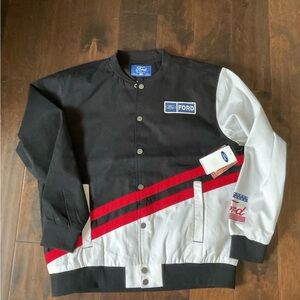 Ford Men's Black and White Jacket licensed light weight bomber jacket